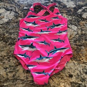 Old Navy Pink Shark Print Tank Swimsuit 💗
